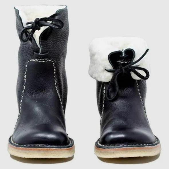 Hazel Redmond | Bottines en cuir doublées de peau lainée