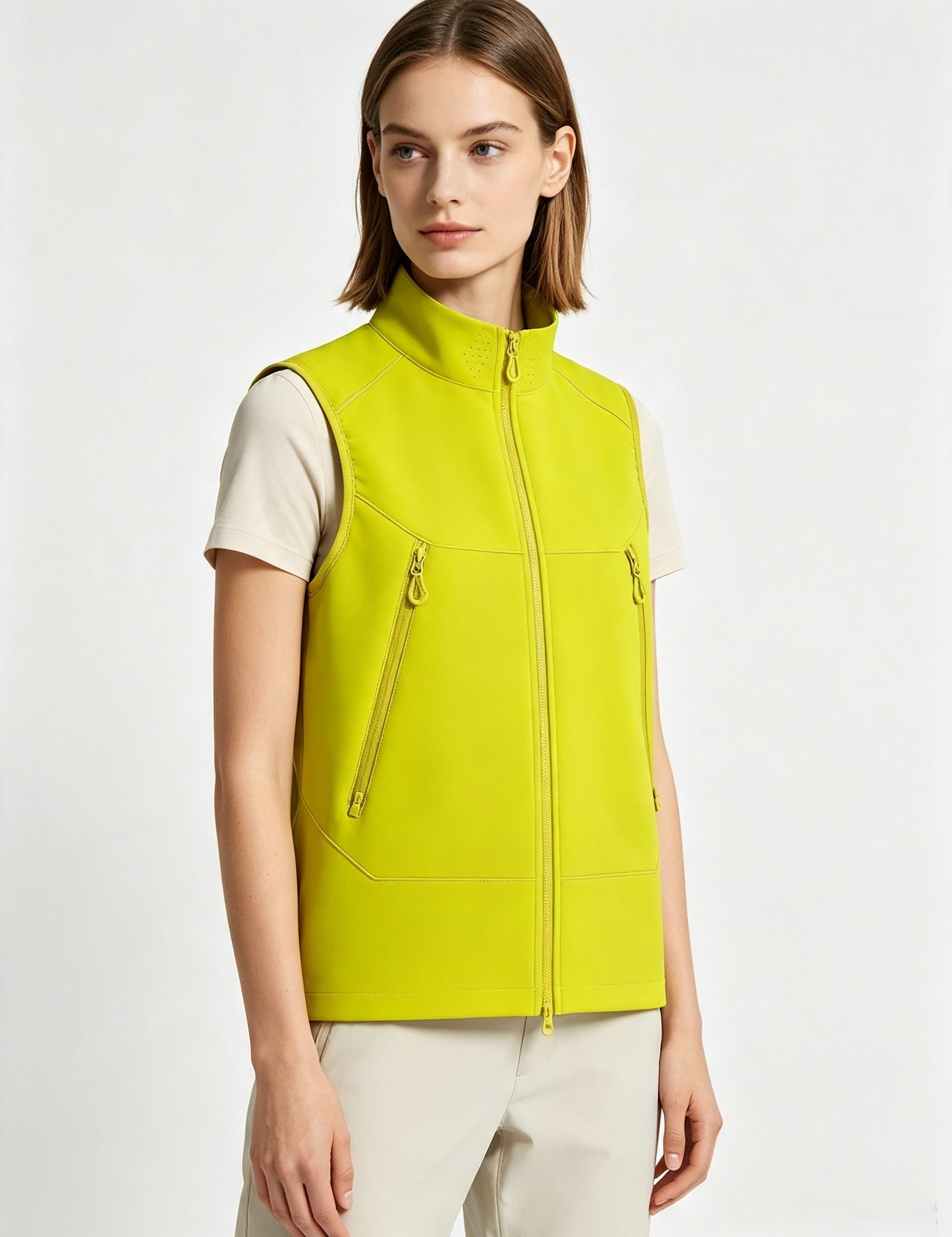 Rosie Hammond | Softshell Zip-Up Gilet in Ice Blue