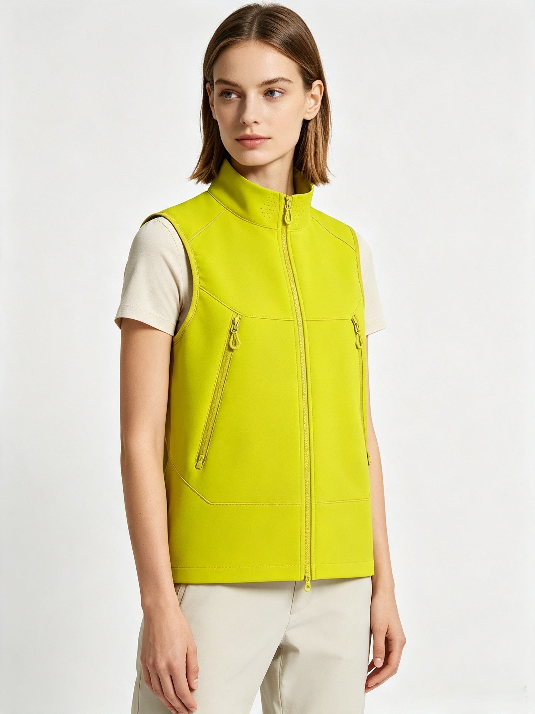 Rosie Hammond | Softshell Zip-Up Gilet in Ice Blue