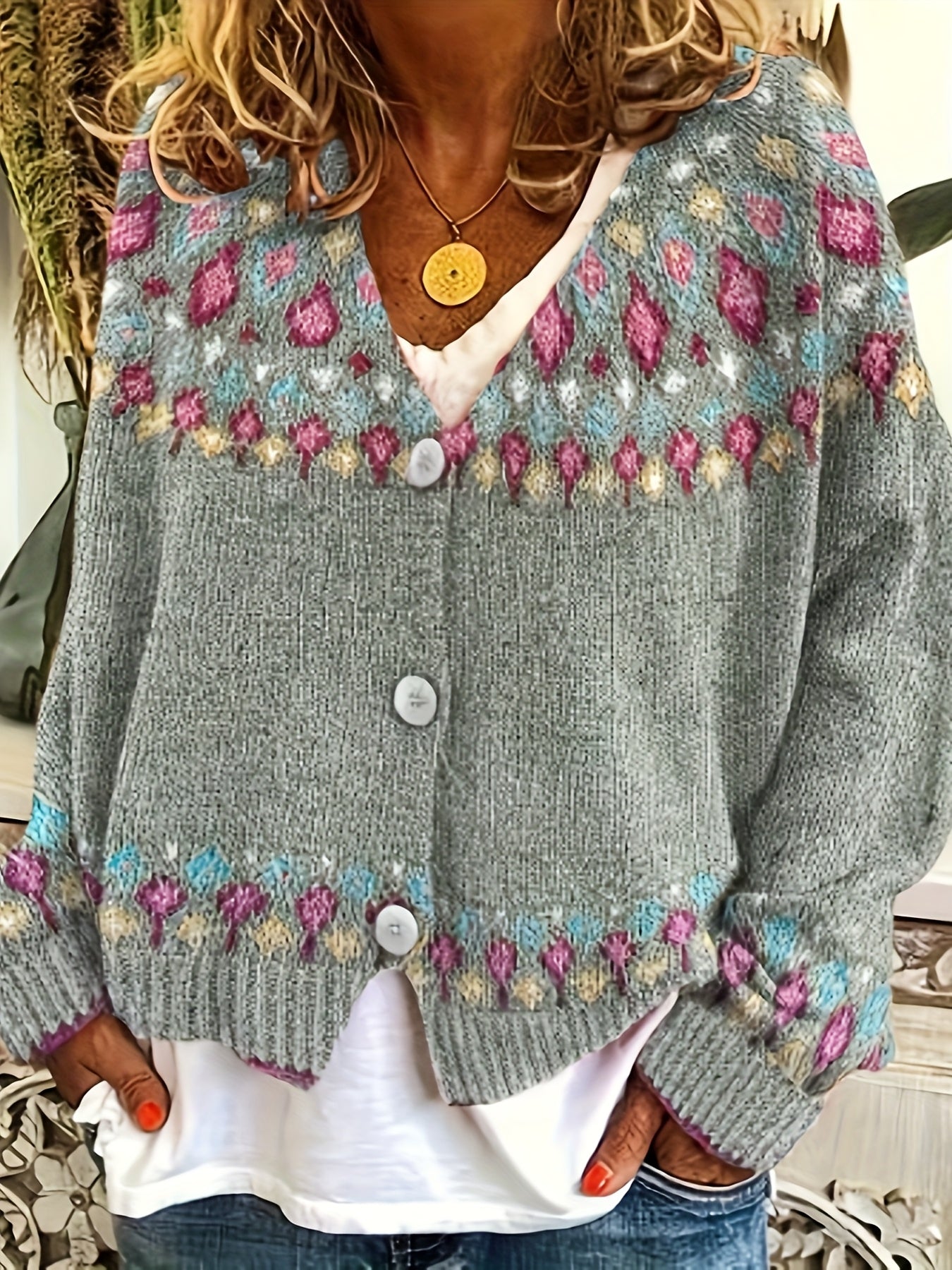 Judith Sutcliffe | Nordic Patterned Knit Cardigan