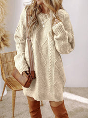 Olivia Walker | Cable Knit Sweater Dress