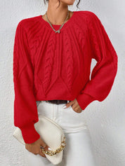 Clara Bennett | Cable Knit Crew Neck Sweater