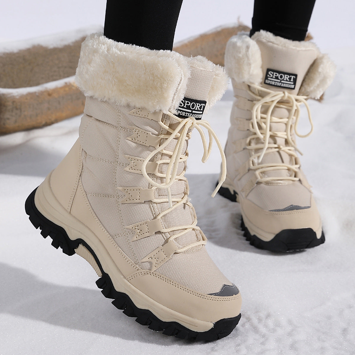 Verity Edwards | Bottes de neige imperméables à bordure en fausse fourrure