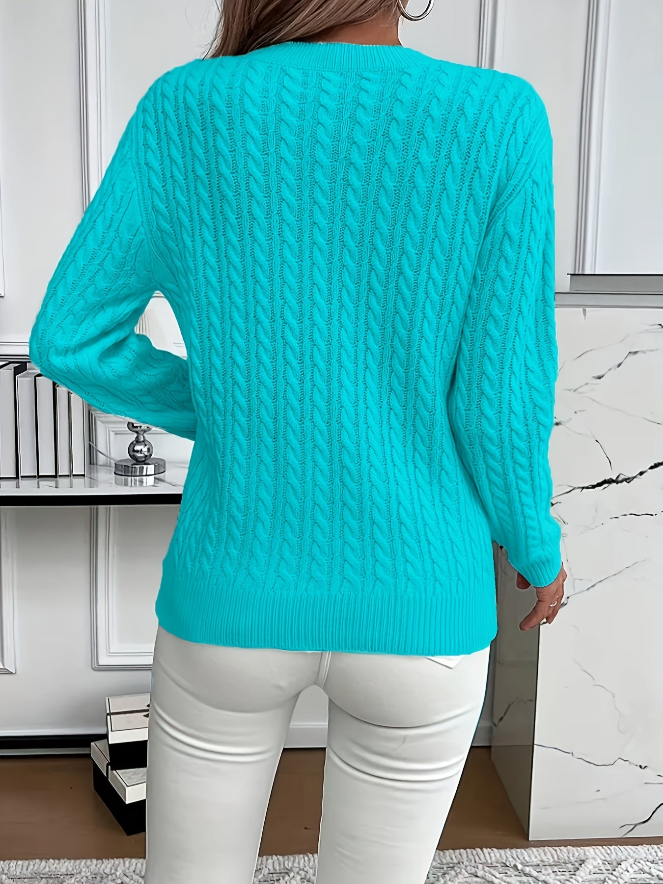 Louisa Bramley | Cable-Knit Round Neck Sweater