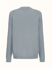 Rosalind Cooper | Textured Cable-Knit Button-Front Cardigan