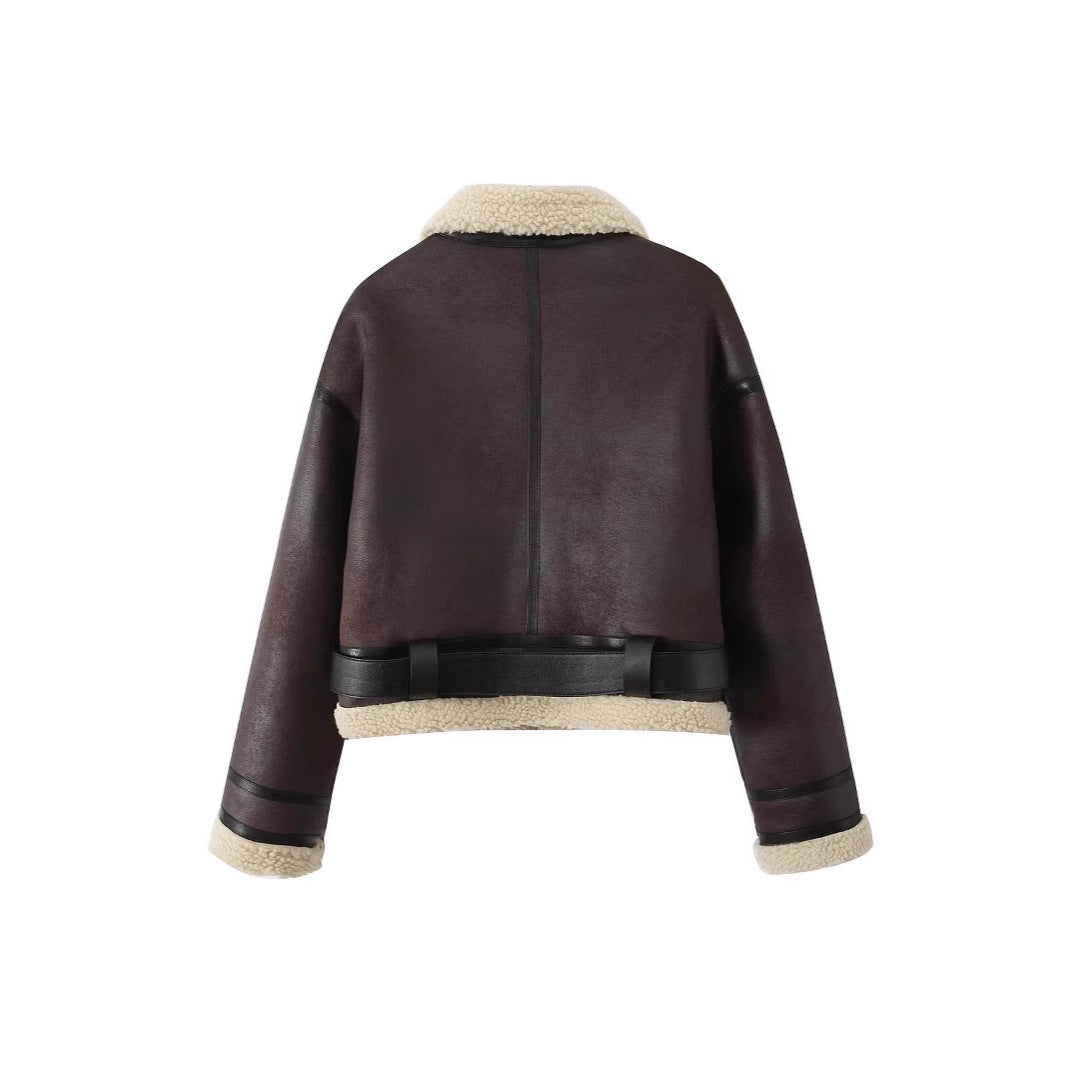 Imogen Davies | Shearling Aviator Cropped Jacket