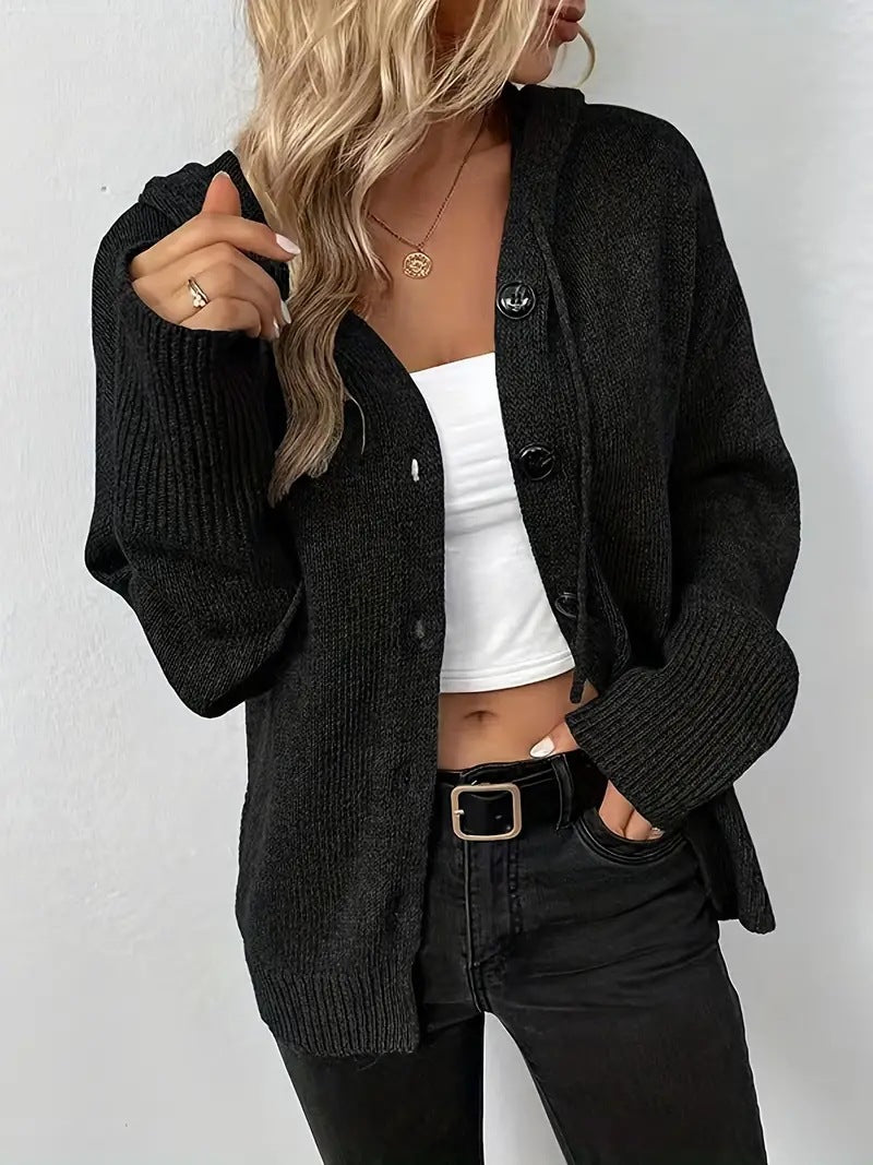 Morag Buchanan | Hooded Ribbed Knit Cardigan