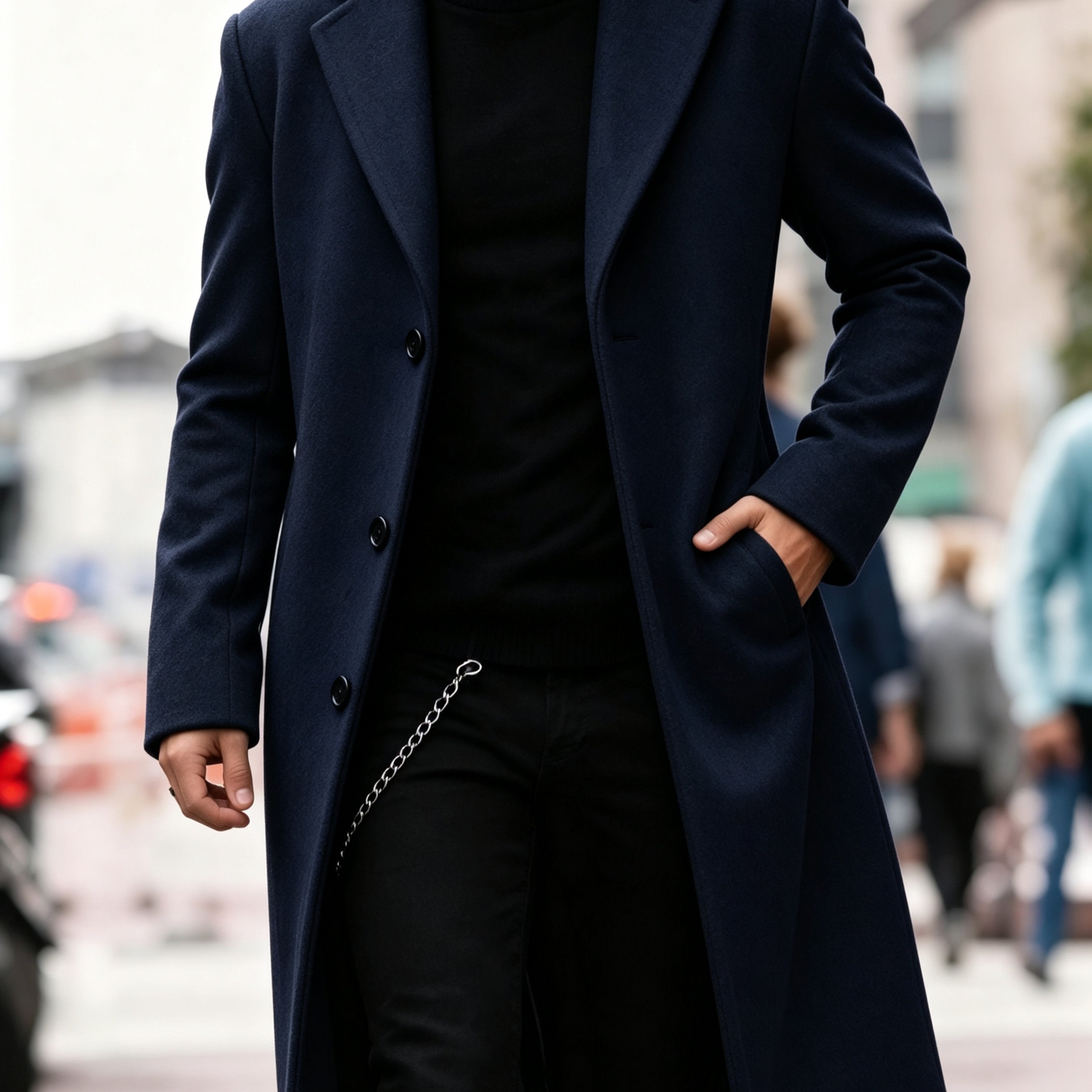 Matilda Harrison | Navy Tailored Longline Overcoat