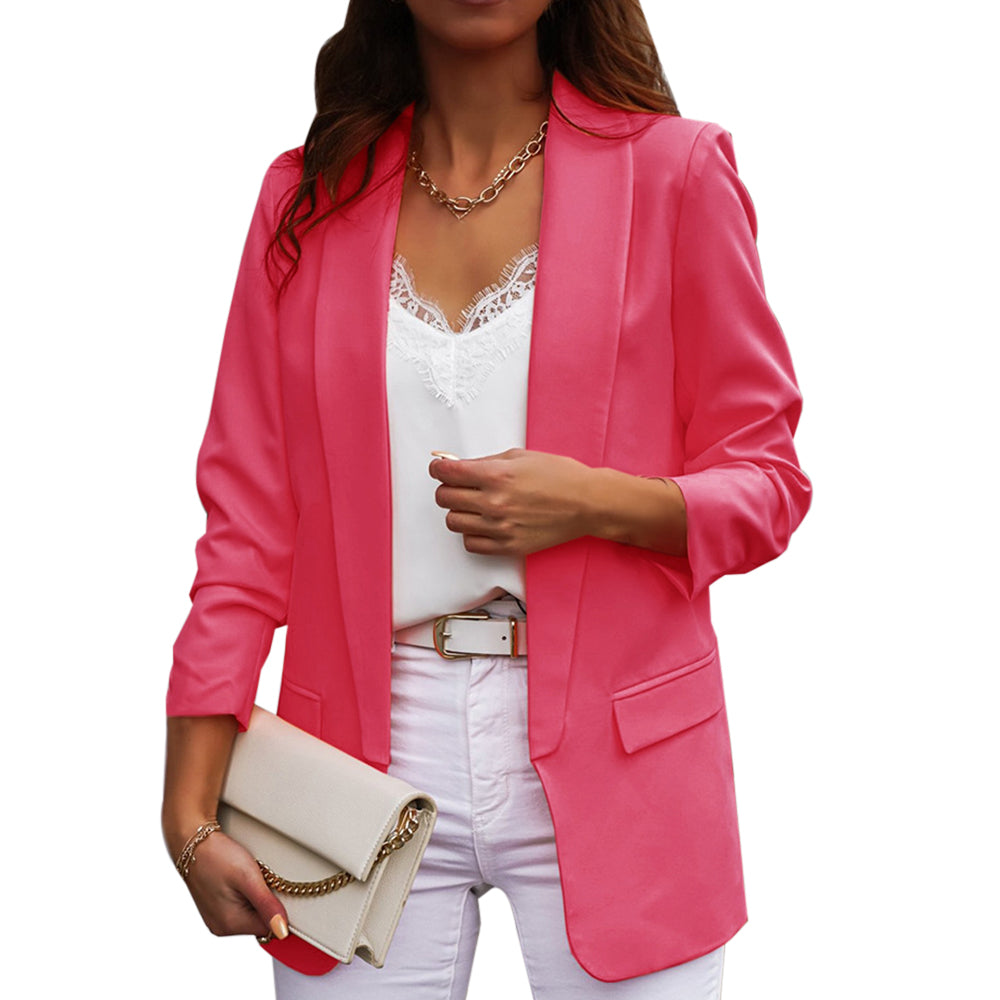 Charlotte Evans | Oversized Red Open-Front Blazer