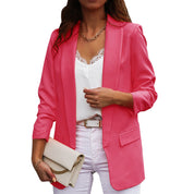 Charlotte Evans | Oversized Red Open-Front Blazer