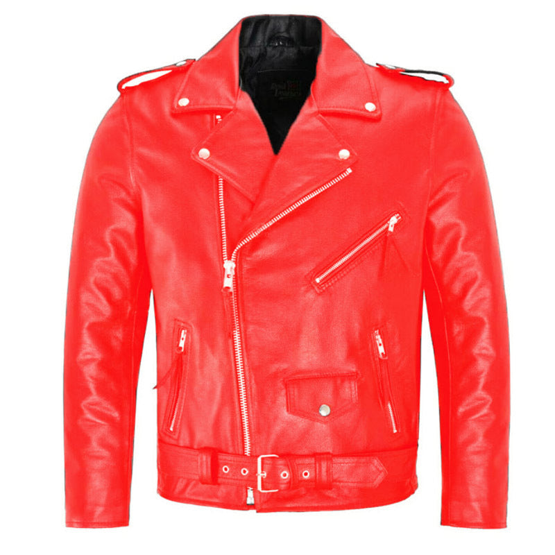 Rupert Morris | Veste de motard en cuir avec fermeture éclair asymétrique