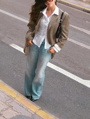 Imogen Clarke | Oversized Plaid Blazer for Women