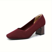 Cecily Clarke | Textured Block Heel Pumps With Arch Support
