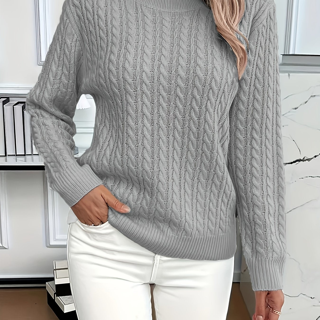 Louisa Bramley | Cable-Knit Round Neck Sweater