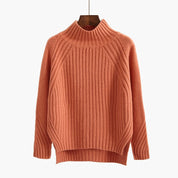Cecily Morris | Ribbed Mock Neck Knit Sweater
