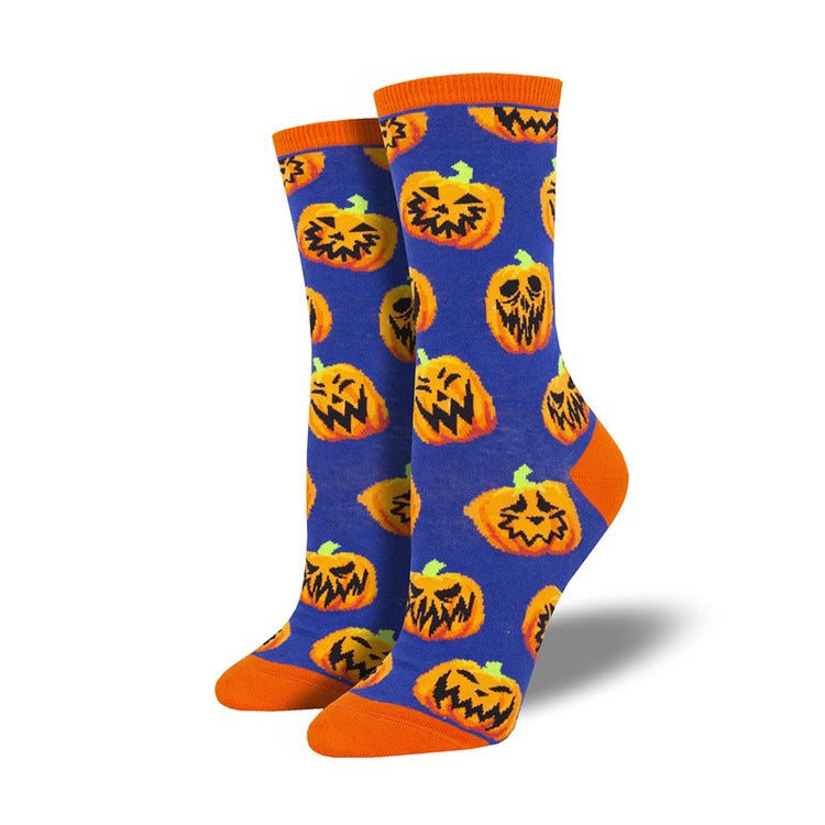 Cackling Crow | Pumpkin Halloween Socks For Women