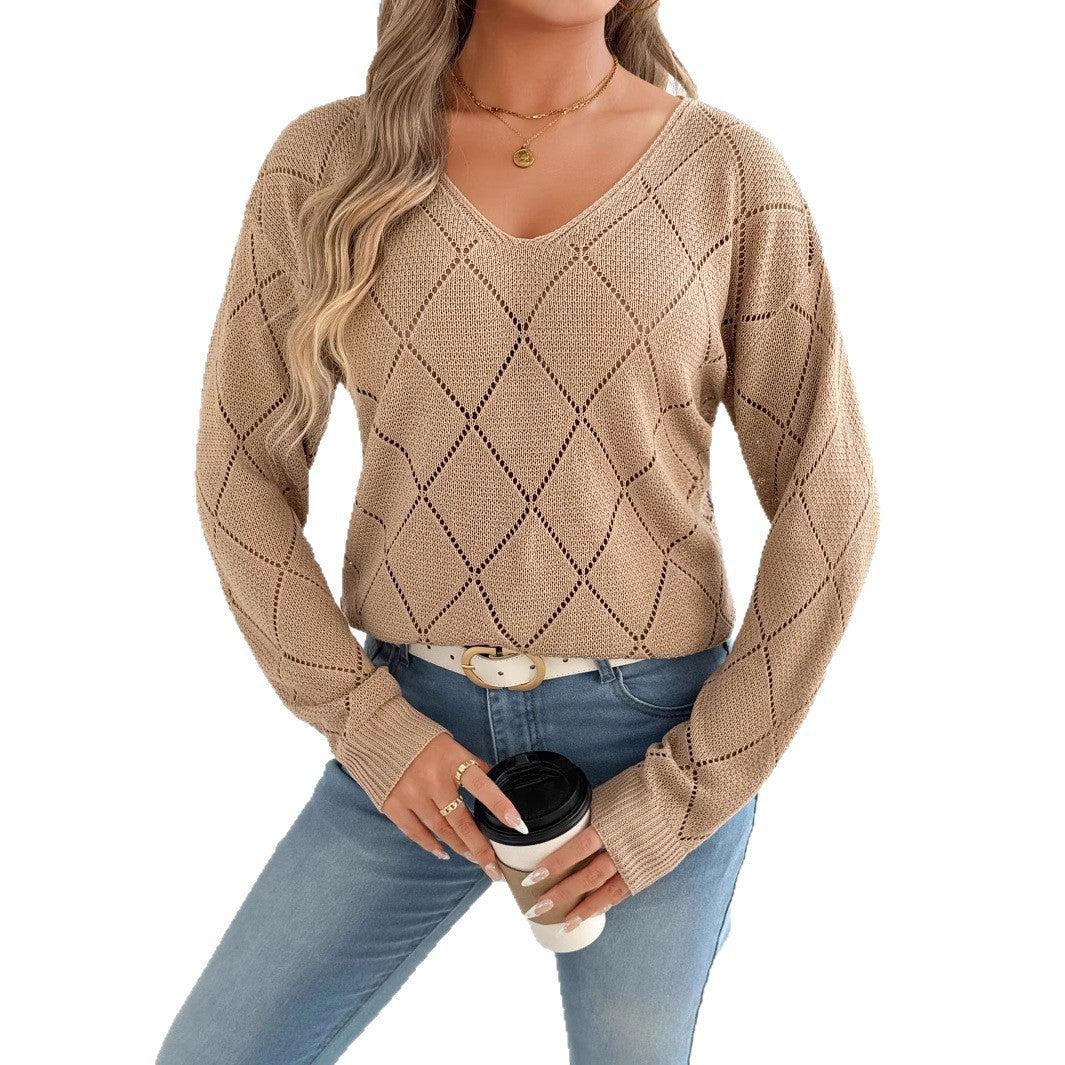 Rosamund Fielding | V-Neck Cutout Knit Sweater