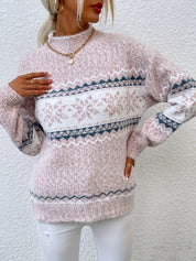 Bridget Faulkner | Cozy Snowflake Mock-Neck Sweater