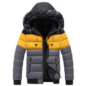 Poppy Evans | Colour Block Puffer Jacket with Faux Fur Hood