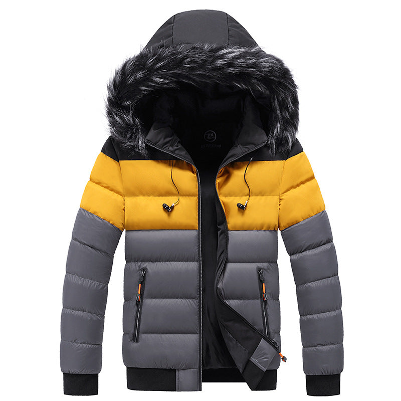 Poppy Evans | Colour Block Puffer Jacket with Faux Fur Hood