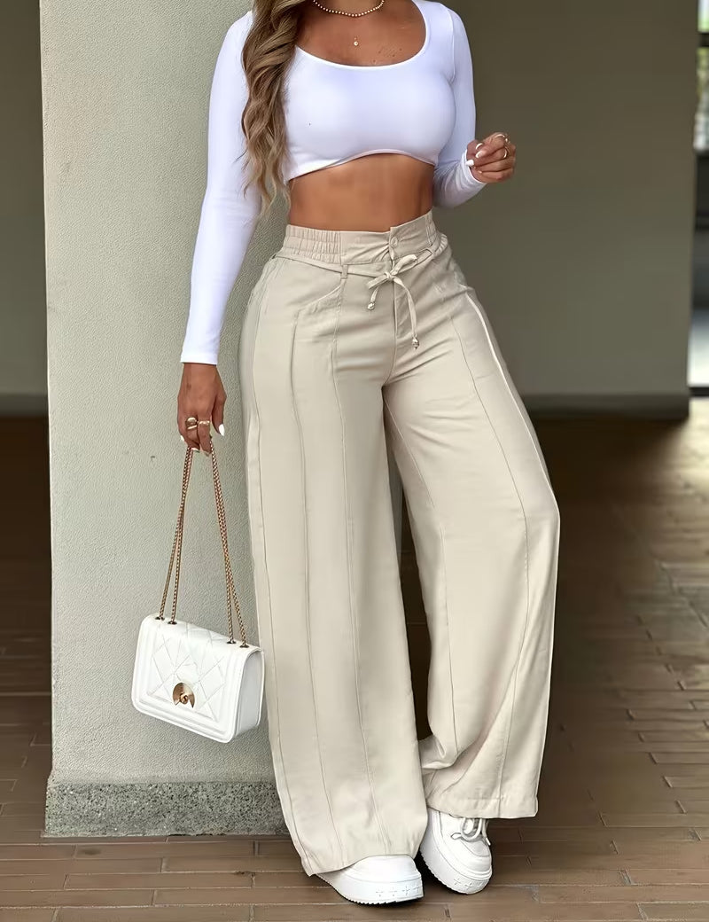 Victoria Bellini | Pantalon à jambes larges et cordon pour femme