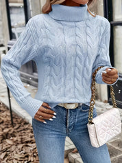 Freya Clarke | Cozy Cable-Knit Turtleneck Sweater