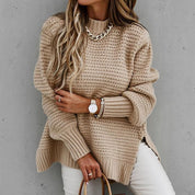 Catriona Mackenzie | Ribbed Knit Side-Slit Sweater