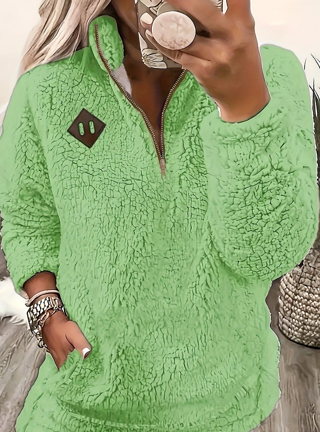 Poppy Griffiths | Plush Half-Zip Fleece Pullover