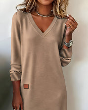 Georgina Clarke | Long Sleeve V-Neck Shift Dress