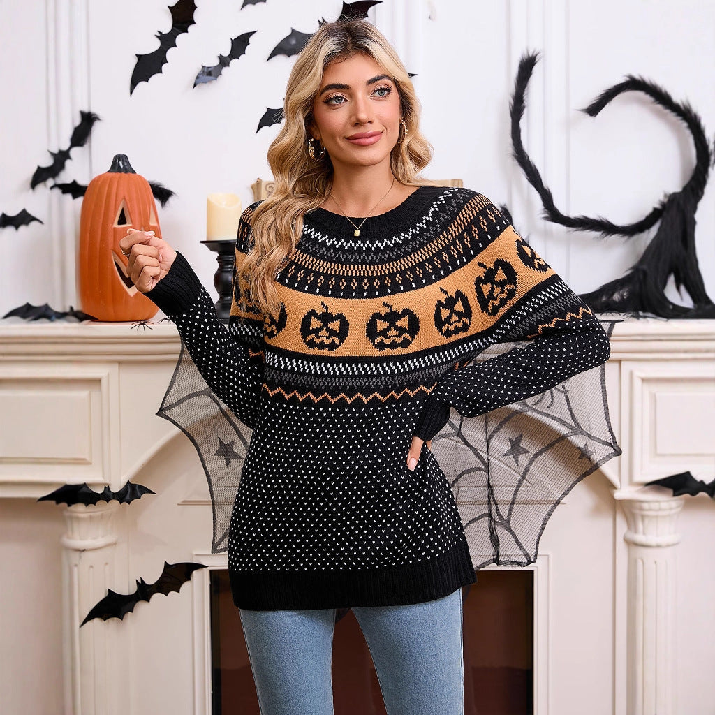 Trick & Treat | Pumpkin Halloween Sweater For Women