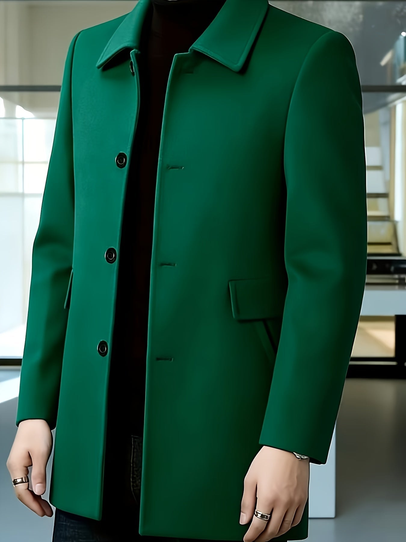 Millicent Shaw | Manteau en mélange de laine à boutonnage simple gris