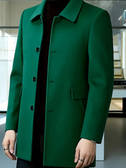 Millicent Shaw | Manteau en mélange de laine à boutonnage simple gris