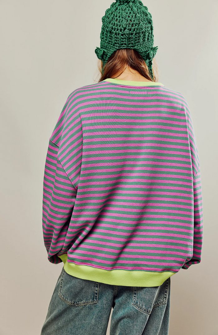 Isla Wilson | Striped Round-Neck Pullover