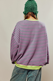 Isla Wilson | Striped Round-Neck Pullover