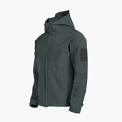 Nathaniel Harris | Veste tactique softshell à capuche noire avec fermeture zippée