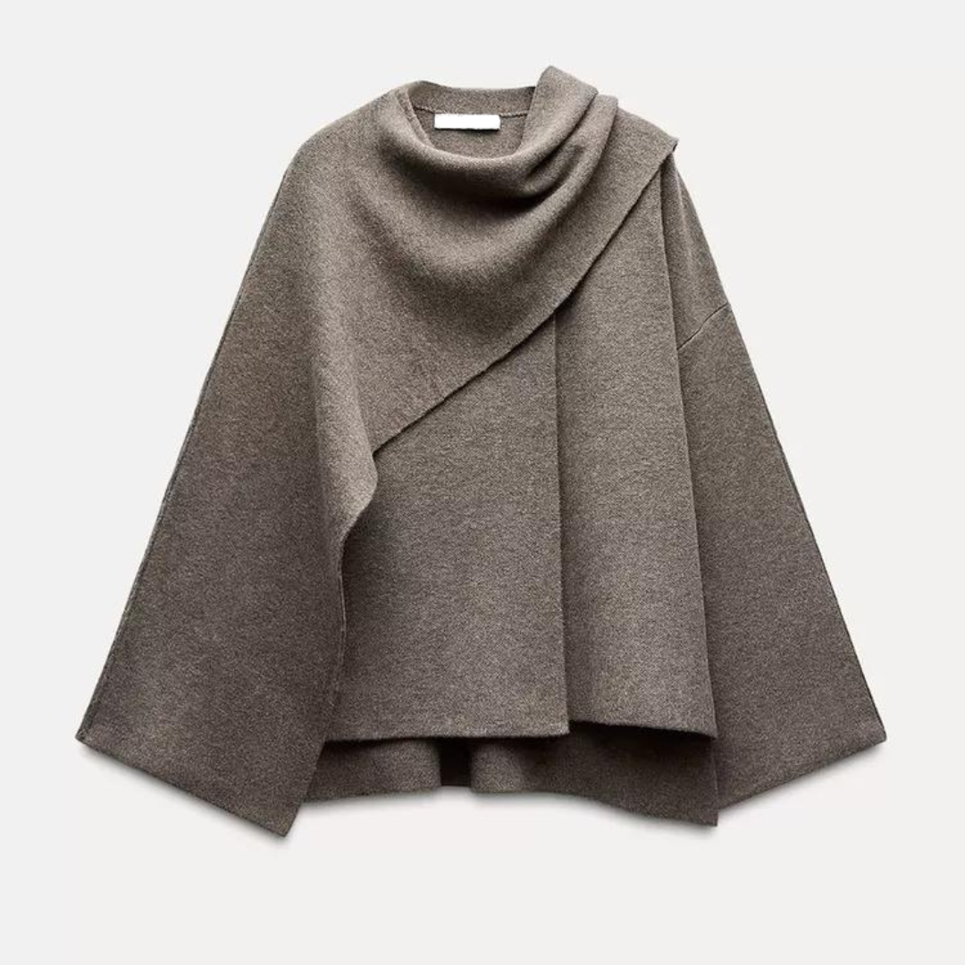 Florence Winterbourne | Oversized Cape Coat with Textured Finish