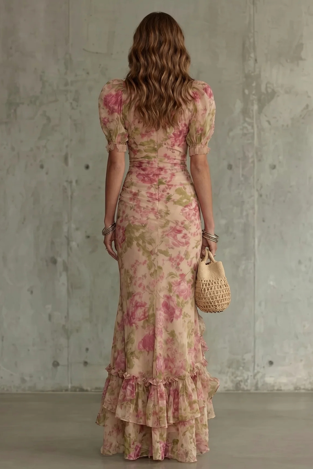 Beatrice Morrison | Floral Ruched Mermaid Maxi Dress