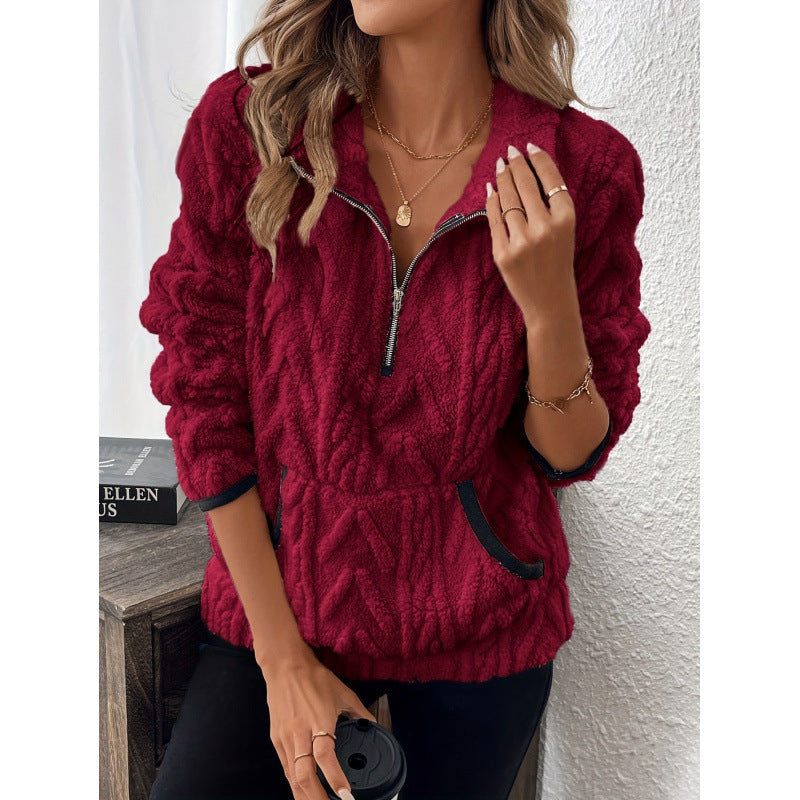 Millicent Edwards | Half-Zip Plush Fleece Sweater