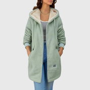 Lydia Clarke | Fleece Hooded Jacket With Drawstring Hood