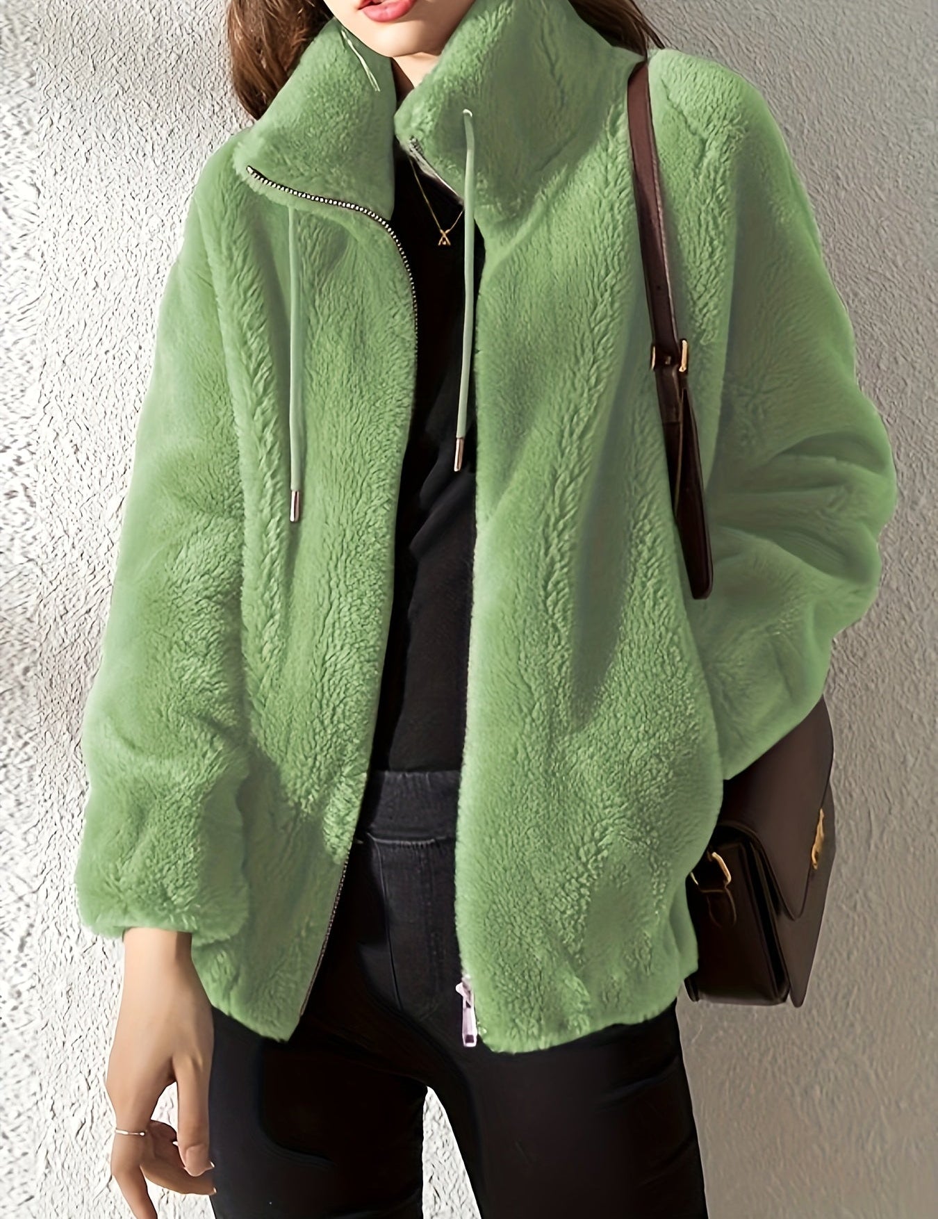 Rosie Kendall | Veste oversize zippée en fausse fourrure