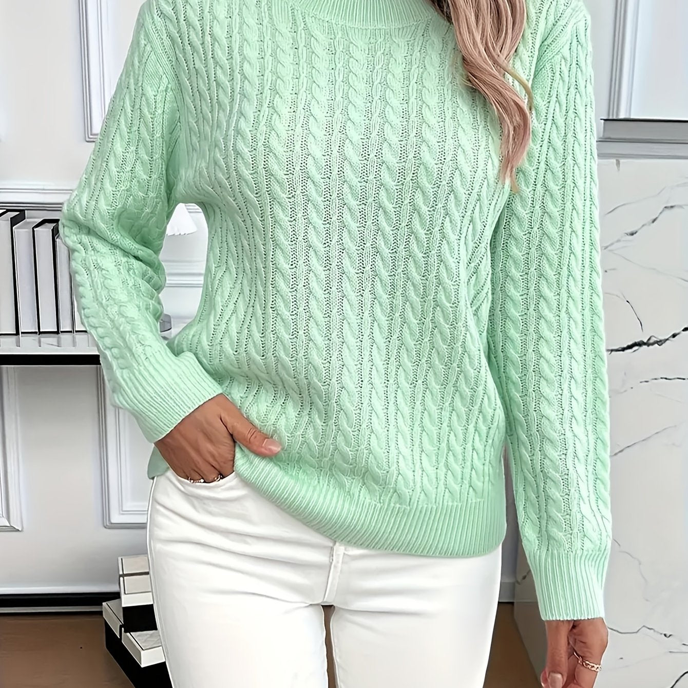 Louisa Bramley | Cable-Knit Round Neck Sweater