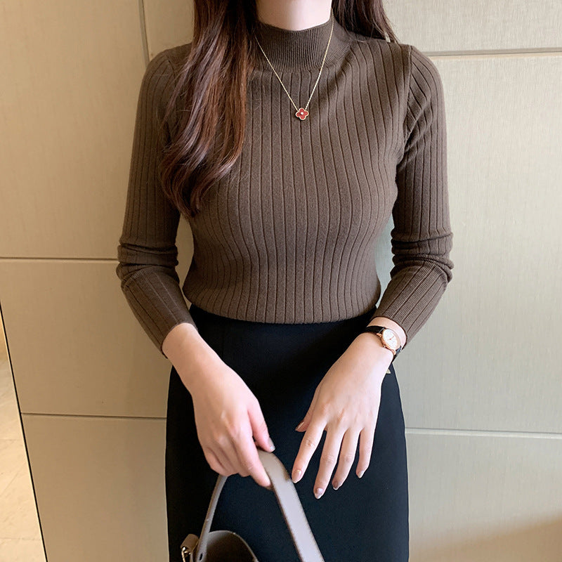 Eleanor Scott | Ribbed Mock Neck Knit Sweater