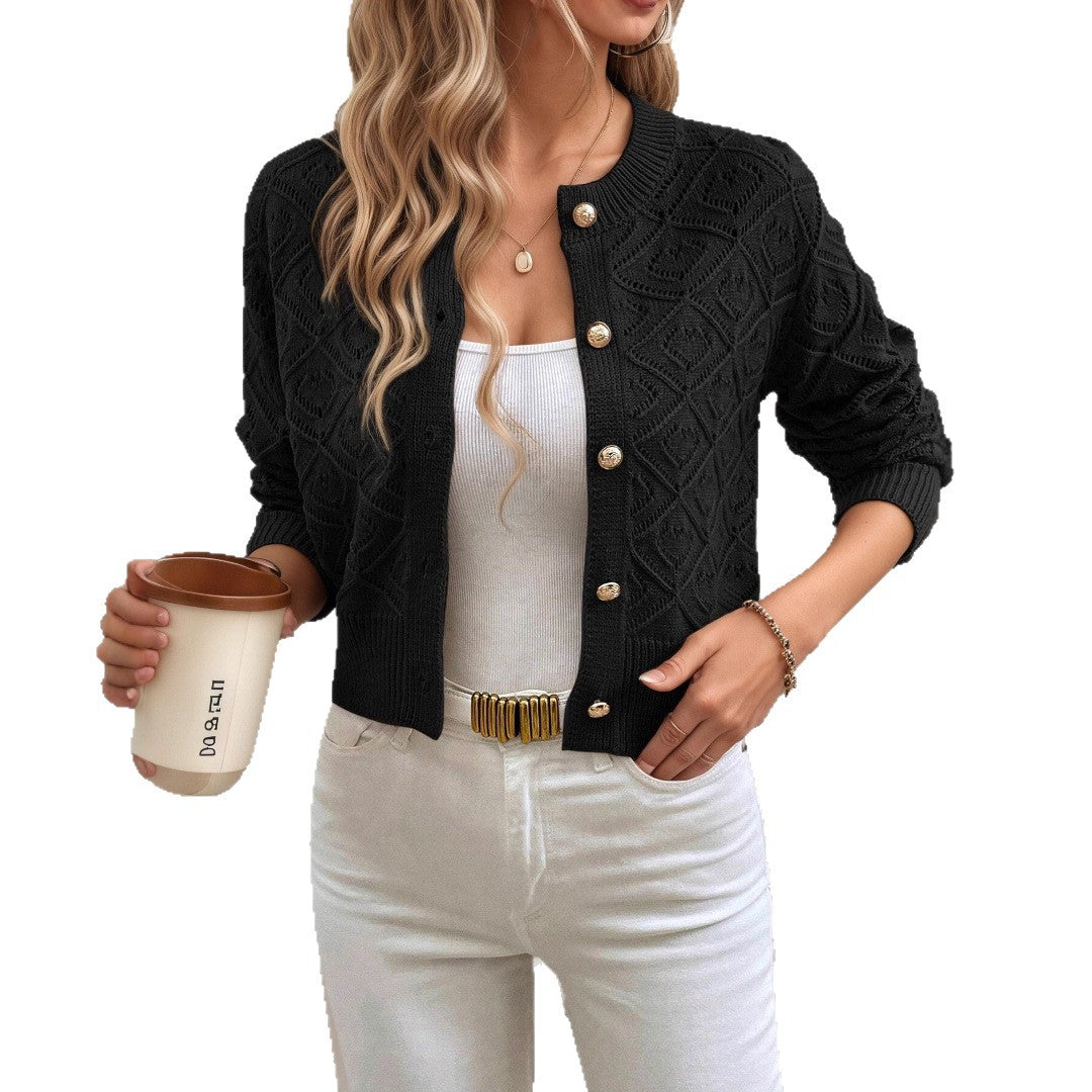 Philippa Hamilton | Cropped Knit Button-Front Cardigan