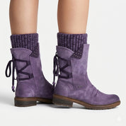Niamh Lewis | Bottes d’hiver violettes en daim à lacets