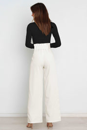 Isabelle Fontaine | Navy High Waist Paperbag Trousers with Bow Detail