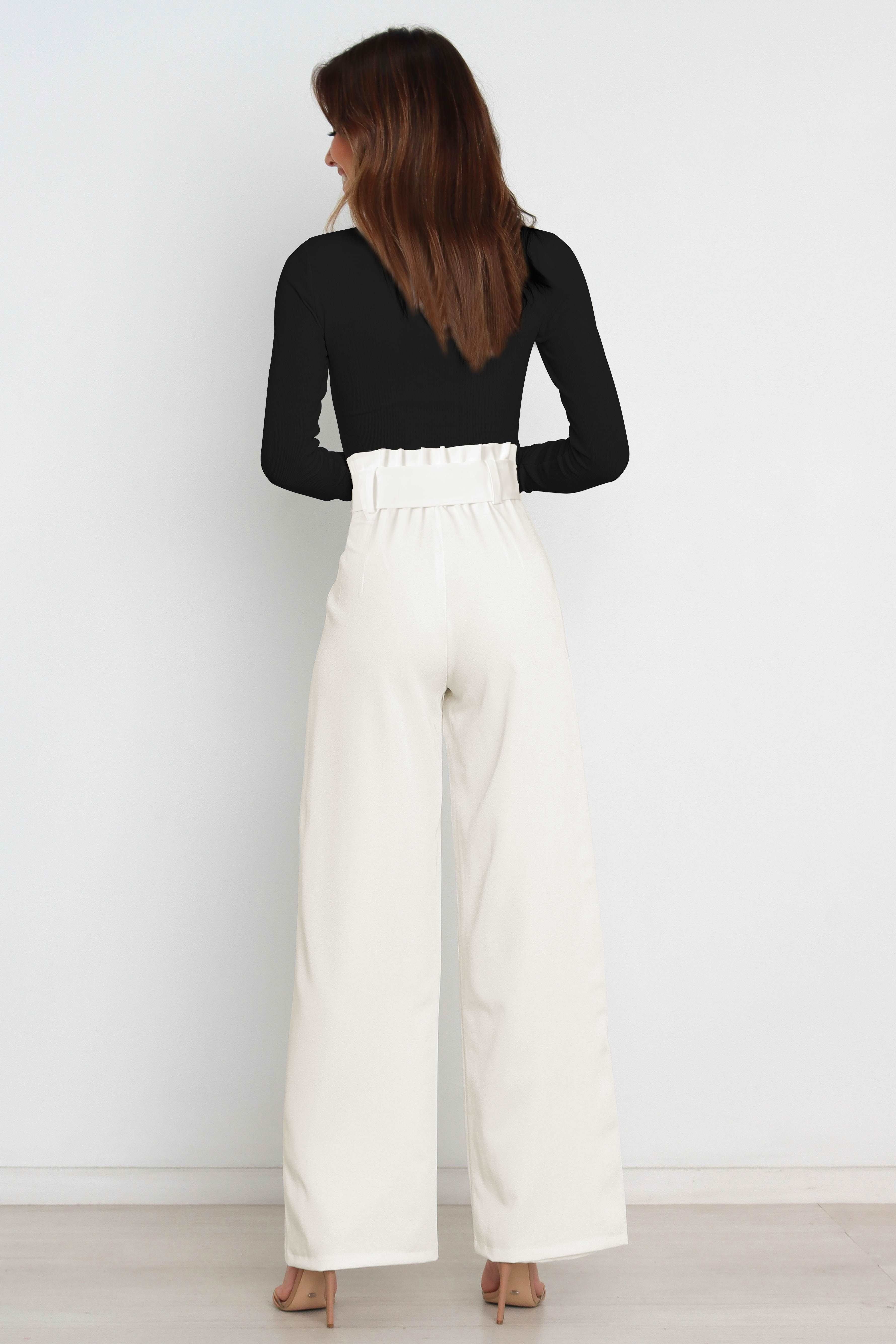 Isabelle Fontaine | Navy High Waist Paperbag Trousers with Bow Detail