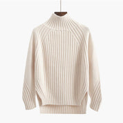 Cecily Morris | Ribbed Mock Neck Knit Sweater