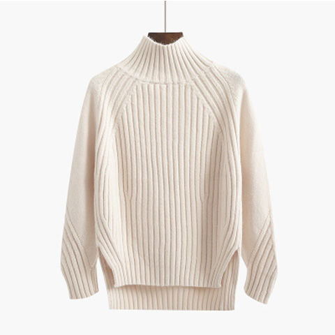 Cecily Morris | Ribbed Mock Neck Knit Sweater