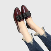 Marianne Foxton | Patent Vegan Leather Bow Loafers