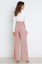 Isabelle Fontaine | Navy High Waist Paperbag Trousers with Bow Detail